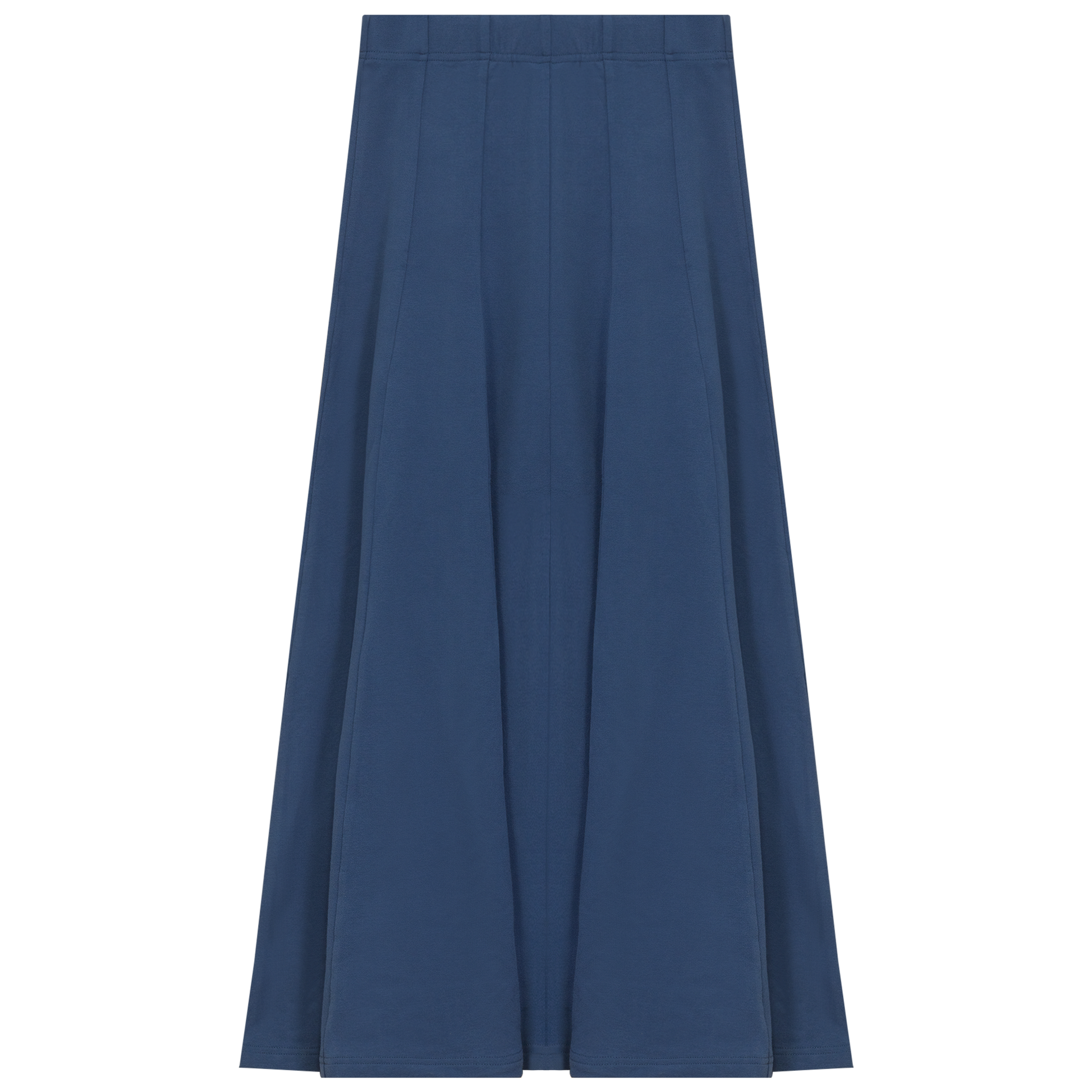 Paneled Midi Fleece Sweater Skirt Dark Denim