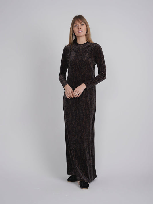 Printed Velour Jumper Mock Neck Set