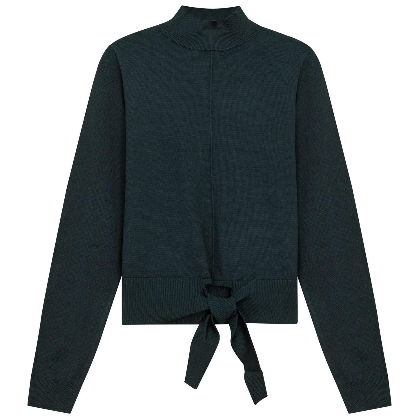 Mock Neck Tie Sweater Deep Teal