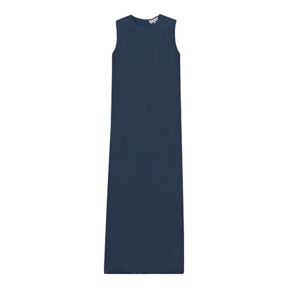 Satin Maxi Jumper Steel Blue