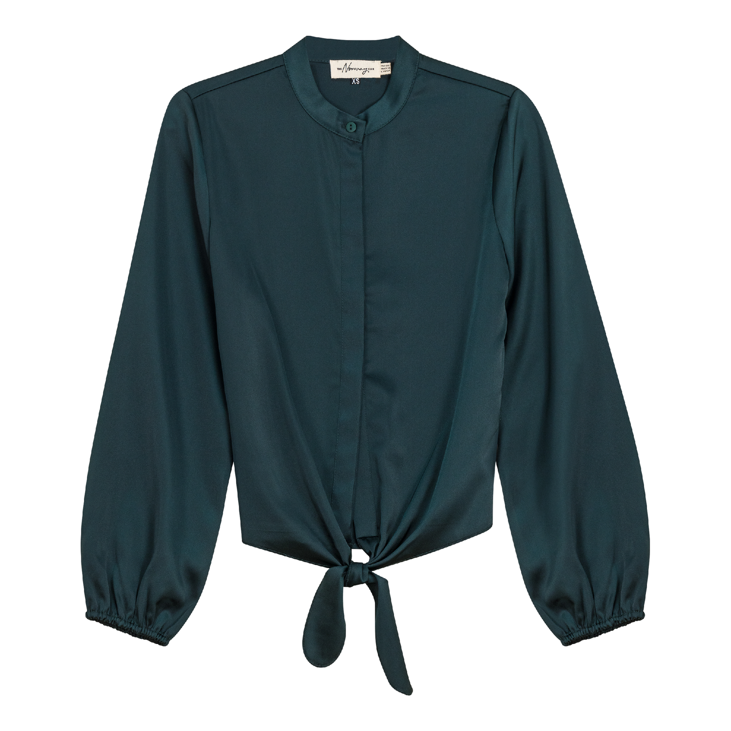 Satin Tie Blouse Deep Teal