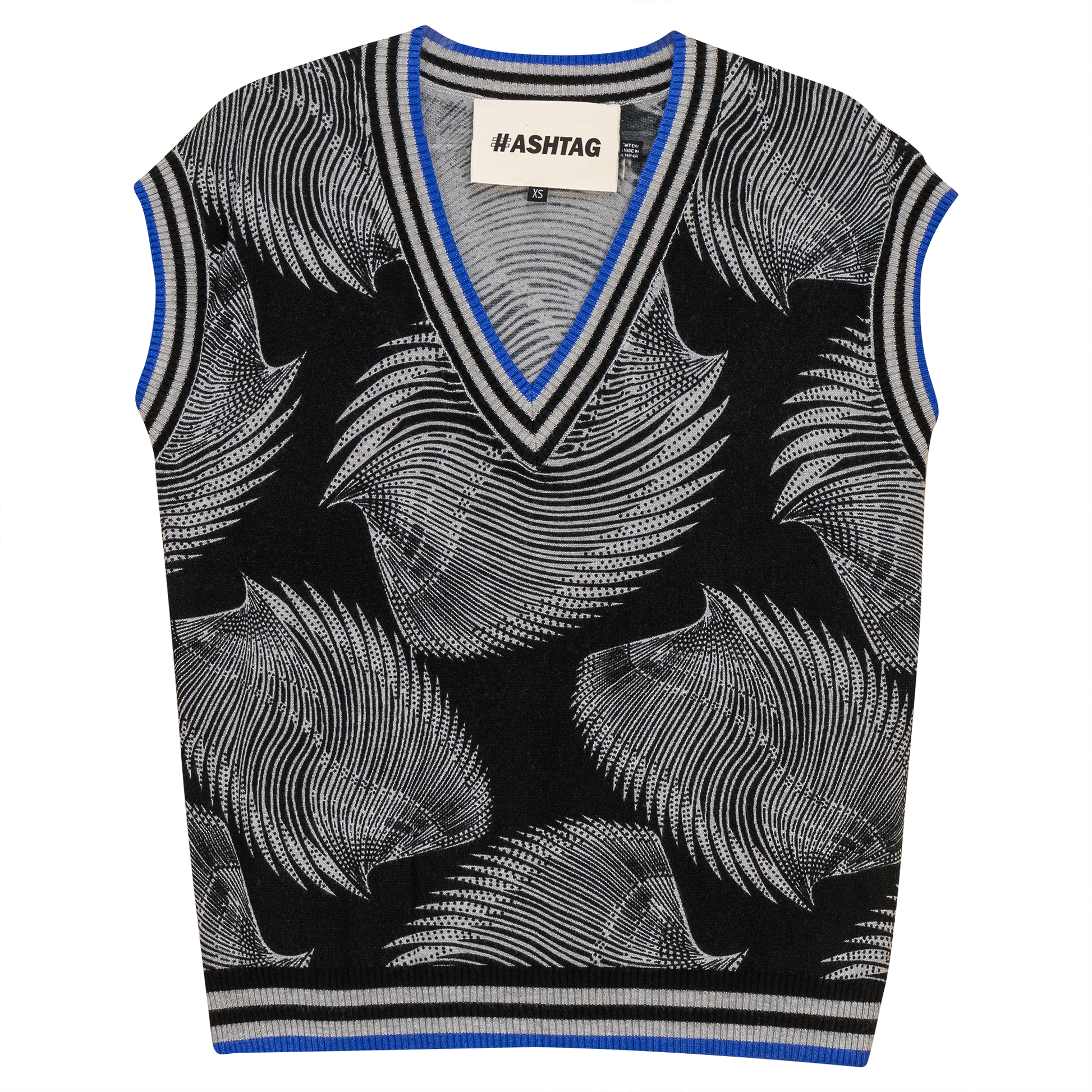 Printed Knit Sweater Vest Saphire