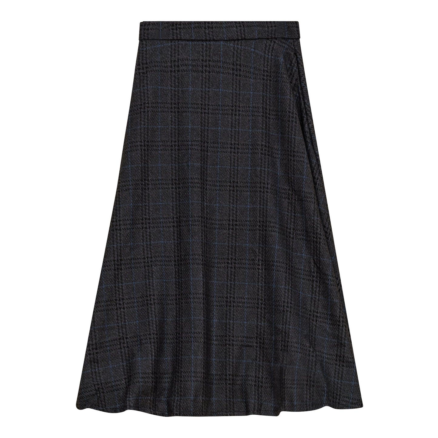 Waist A Line Midi Plaid Skirt