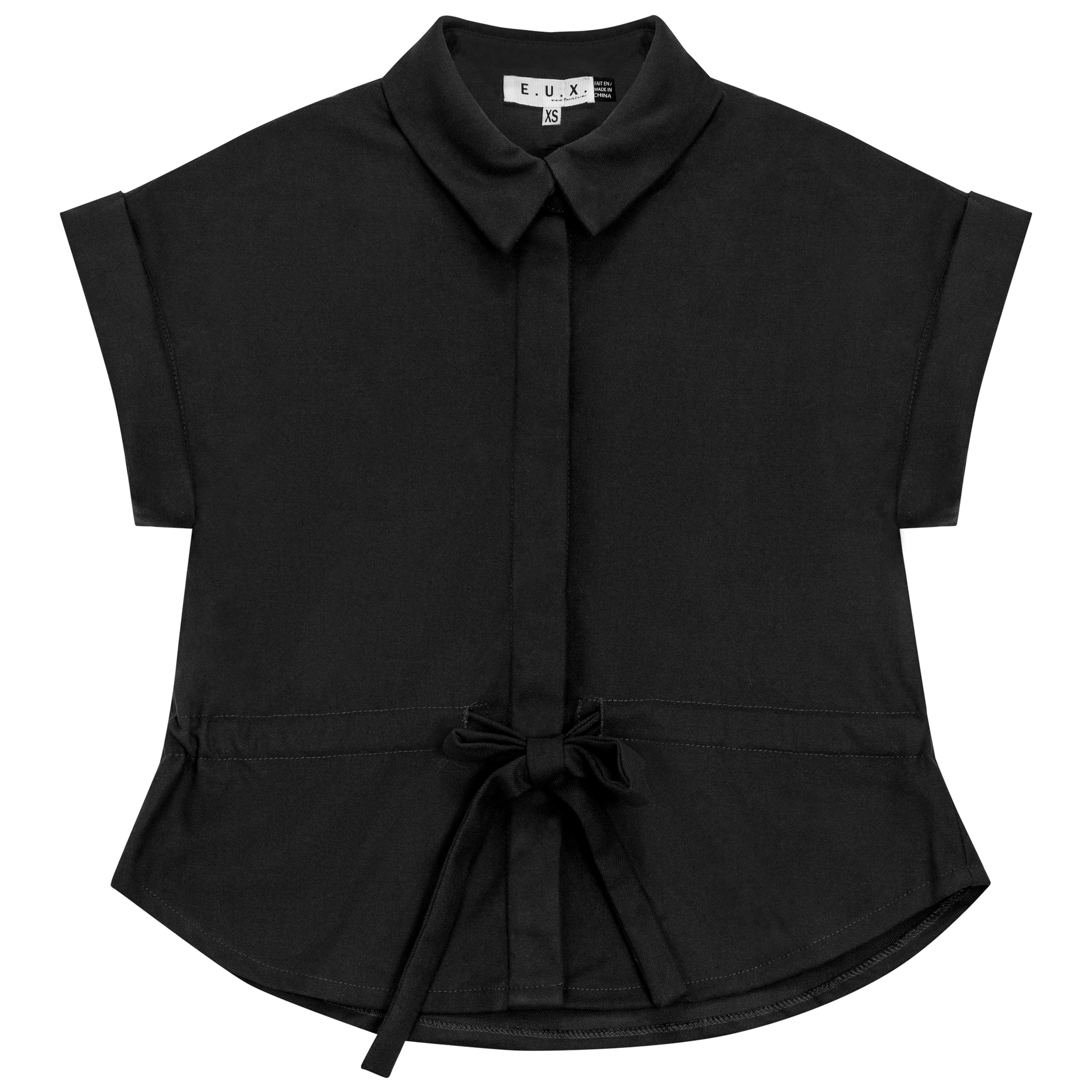 Wool Button Down Drawstring Vest Black