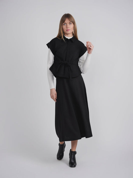 Wool Button Down Drawstring Vest