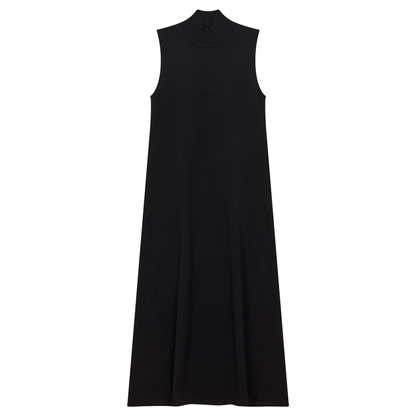 Knit Midi Mock A Line Jumper Black
