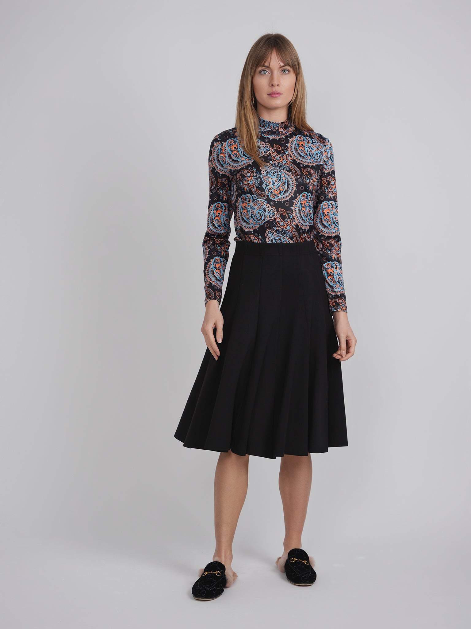 Printed Ity Mock Neck Top