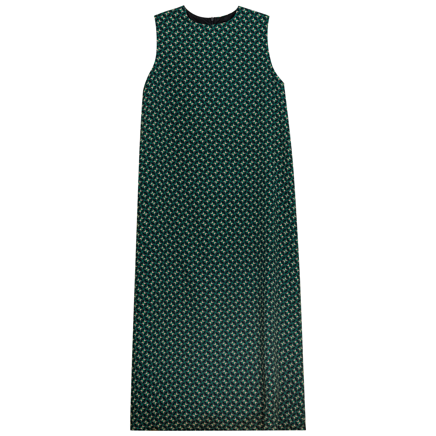 Printed Satin Maxi Jumper Black Stone