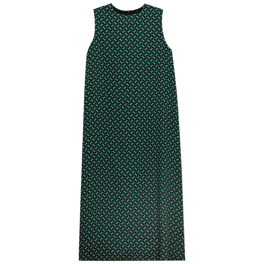 Printed Satin Maxi Jumper Black Stone