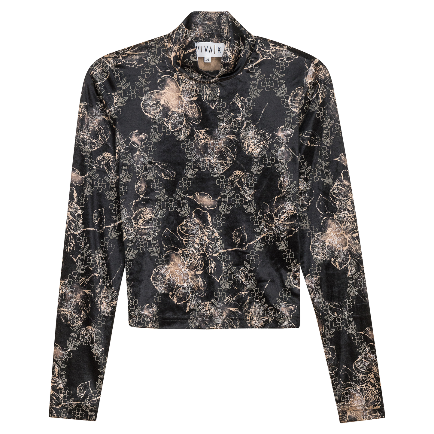 Flocked Velour Dolman Top Black