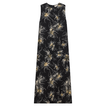 Printed Metalic Chiffon Jumper Black