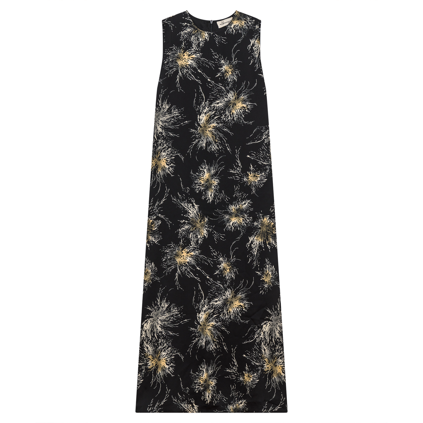 Printed Metalic Chiffon Jumper Black