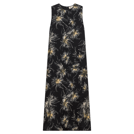 Printed Metalic Chiffon Jumper Black