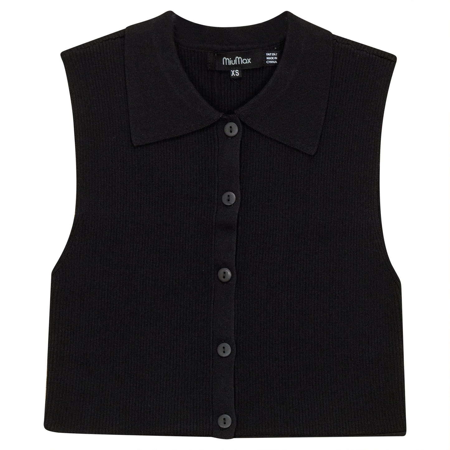 Button Down Knit Vest Black