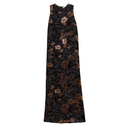 Printed Velvet Jumper Black Taupe