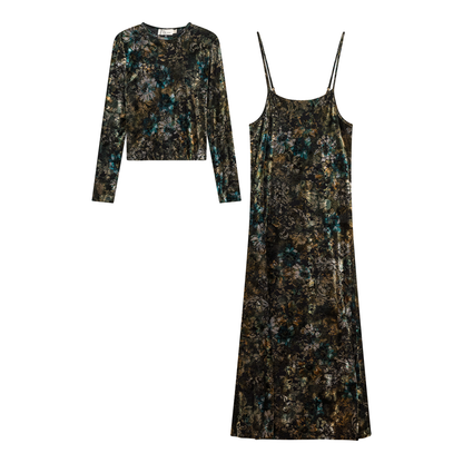 Flocked Velour Maxi Jumper Teal