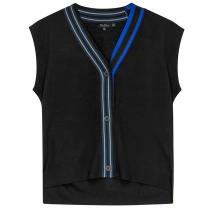 Knit Vest Cardigan Black