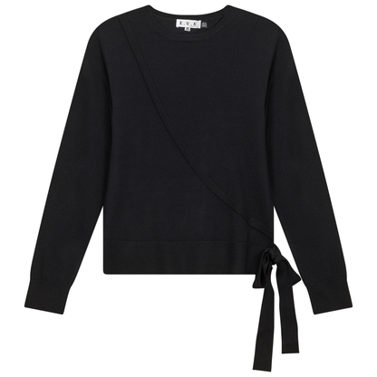 Fake Wrap Sweater Black