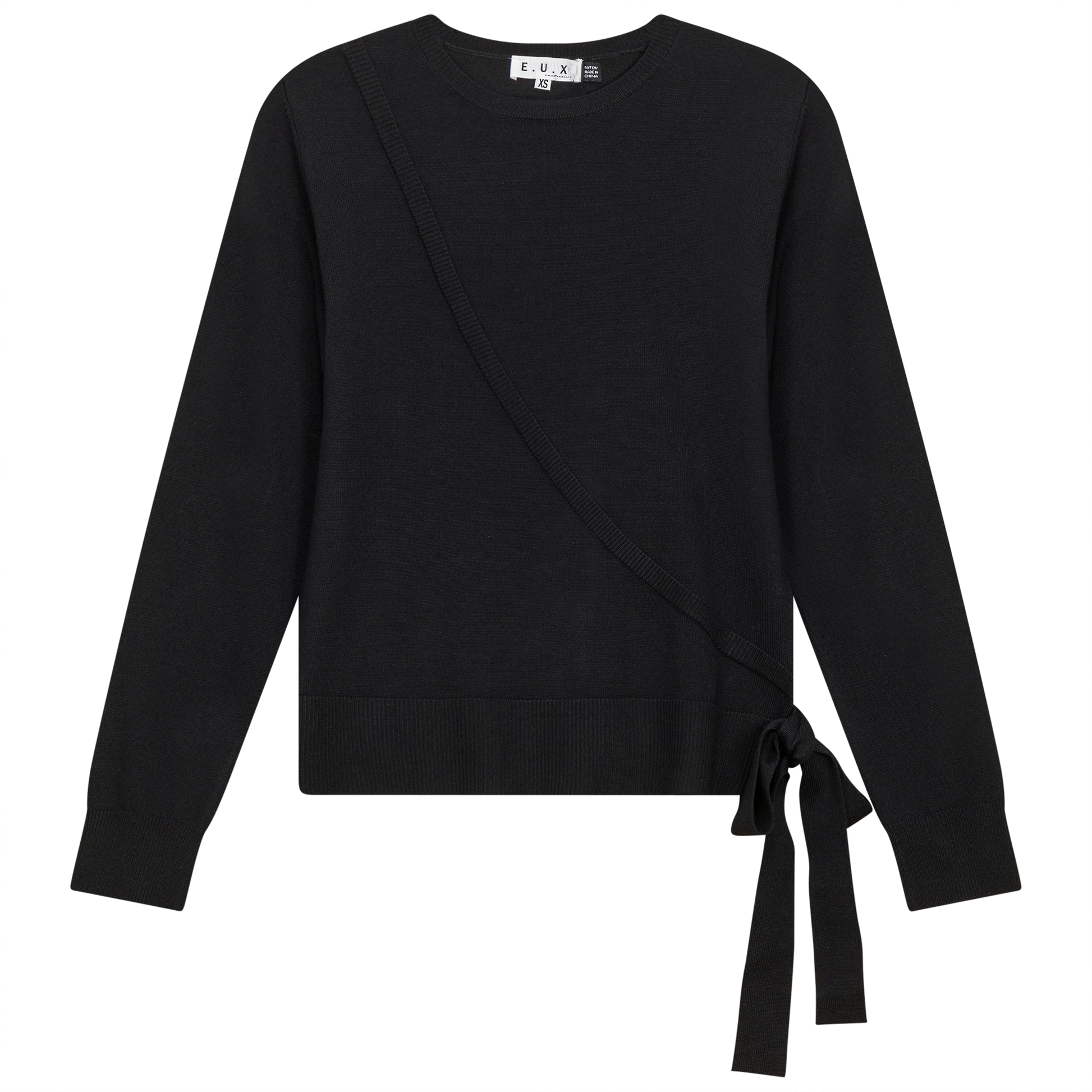Fake Wrap Sweater Black