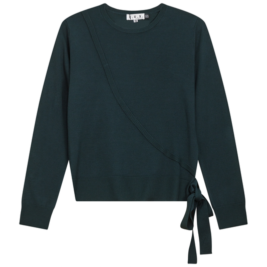 Fake Wrap Sweater Deep Teal