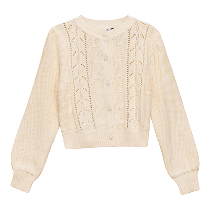 Crochet Knit Cardigan Cream