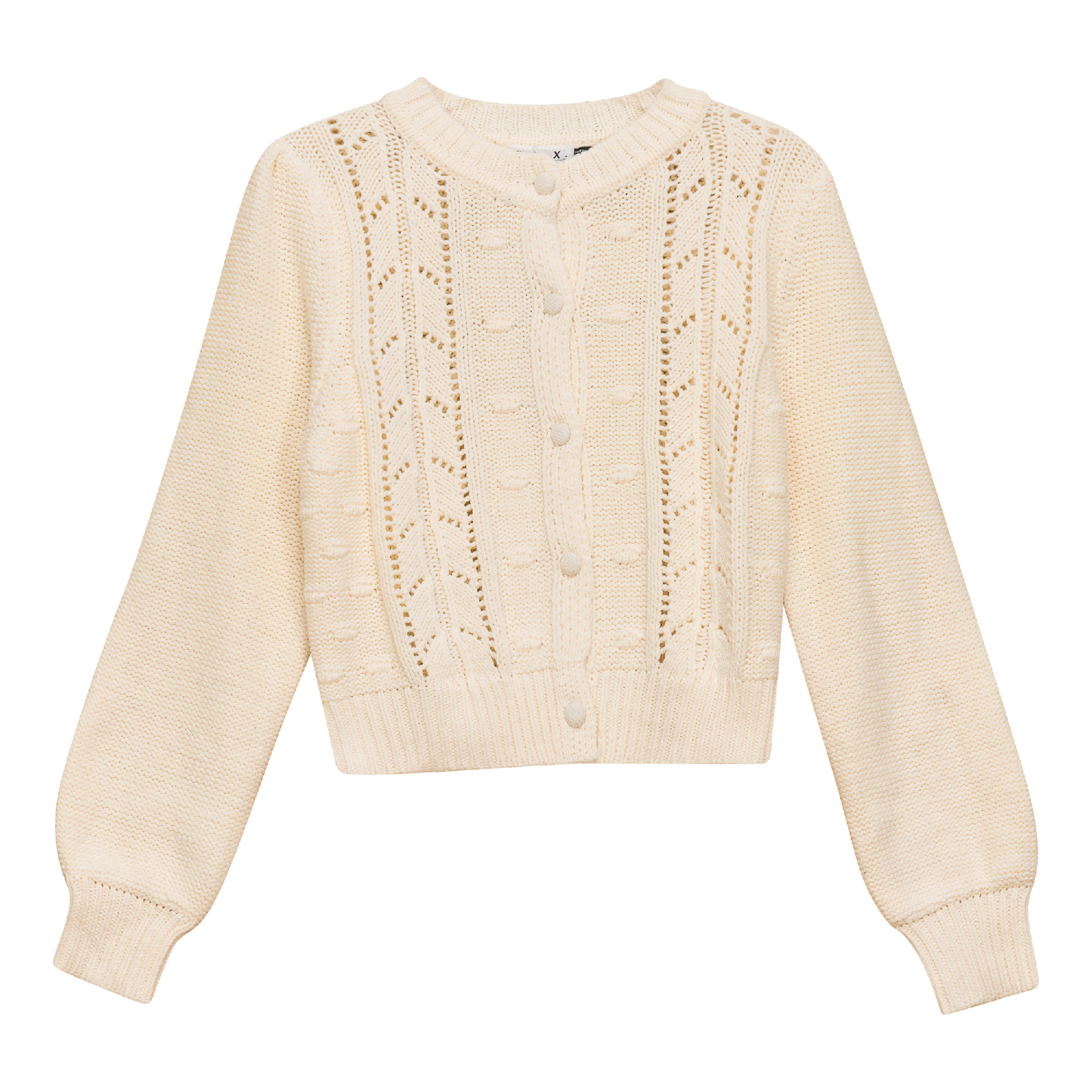 Crochet Knit Cardigan Cream