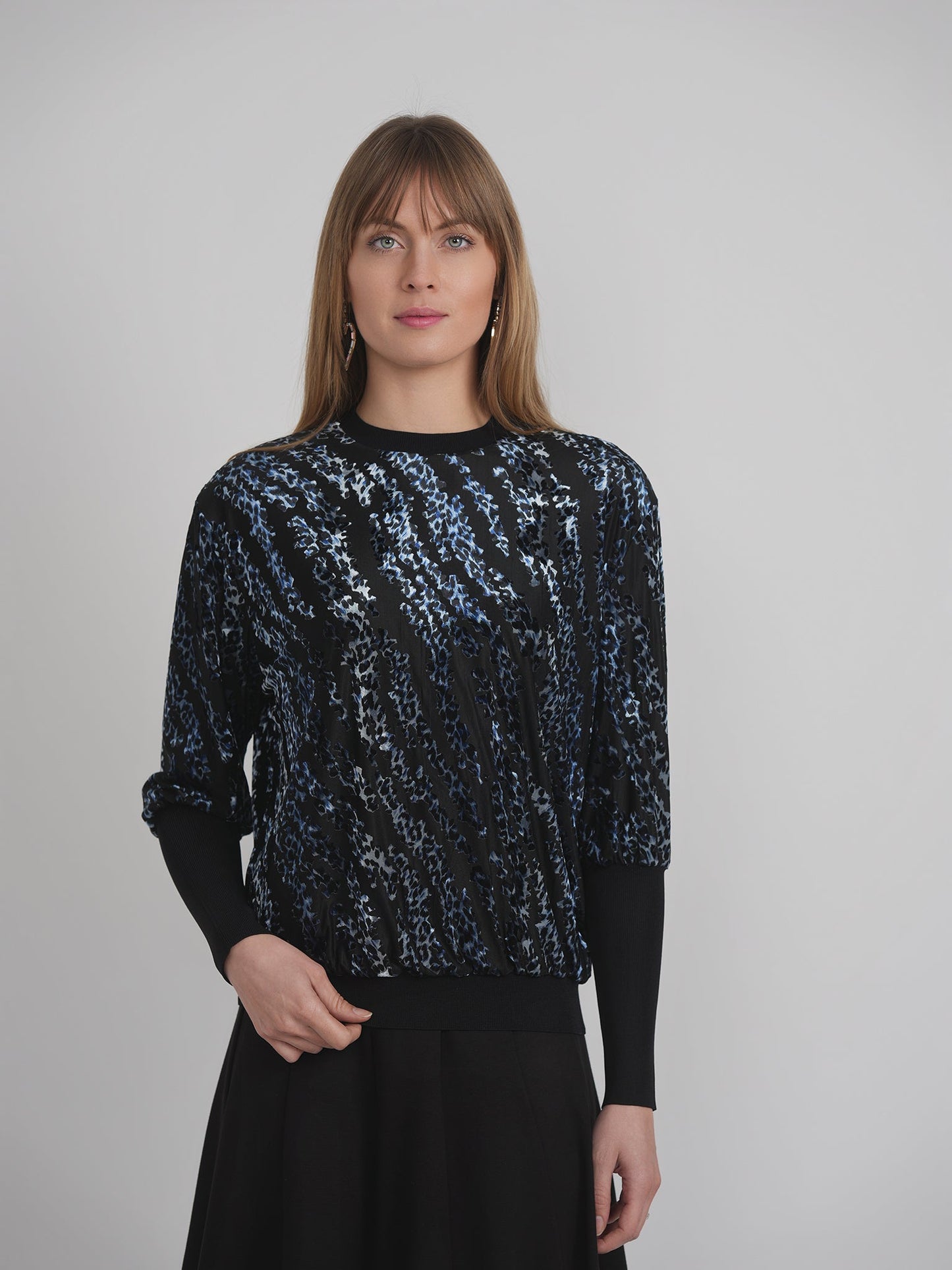 Flocked Velour Rib Bubble Top