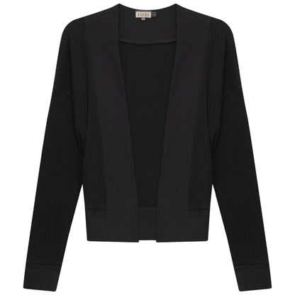 Cropped Cable Knit Bolero Black