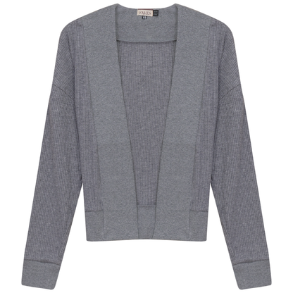 Cropped Cable Knit Bolero Medium Grey Mix