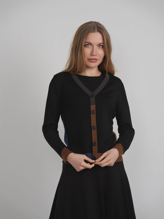 Color Blocked Cardigan