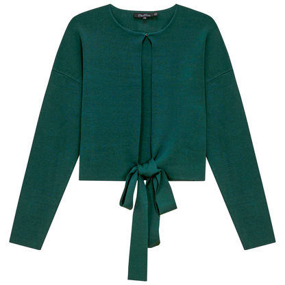 Knit Tie Bolero Deep Teal