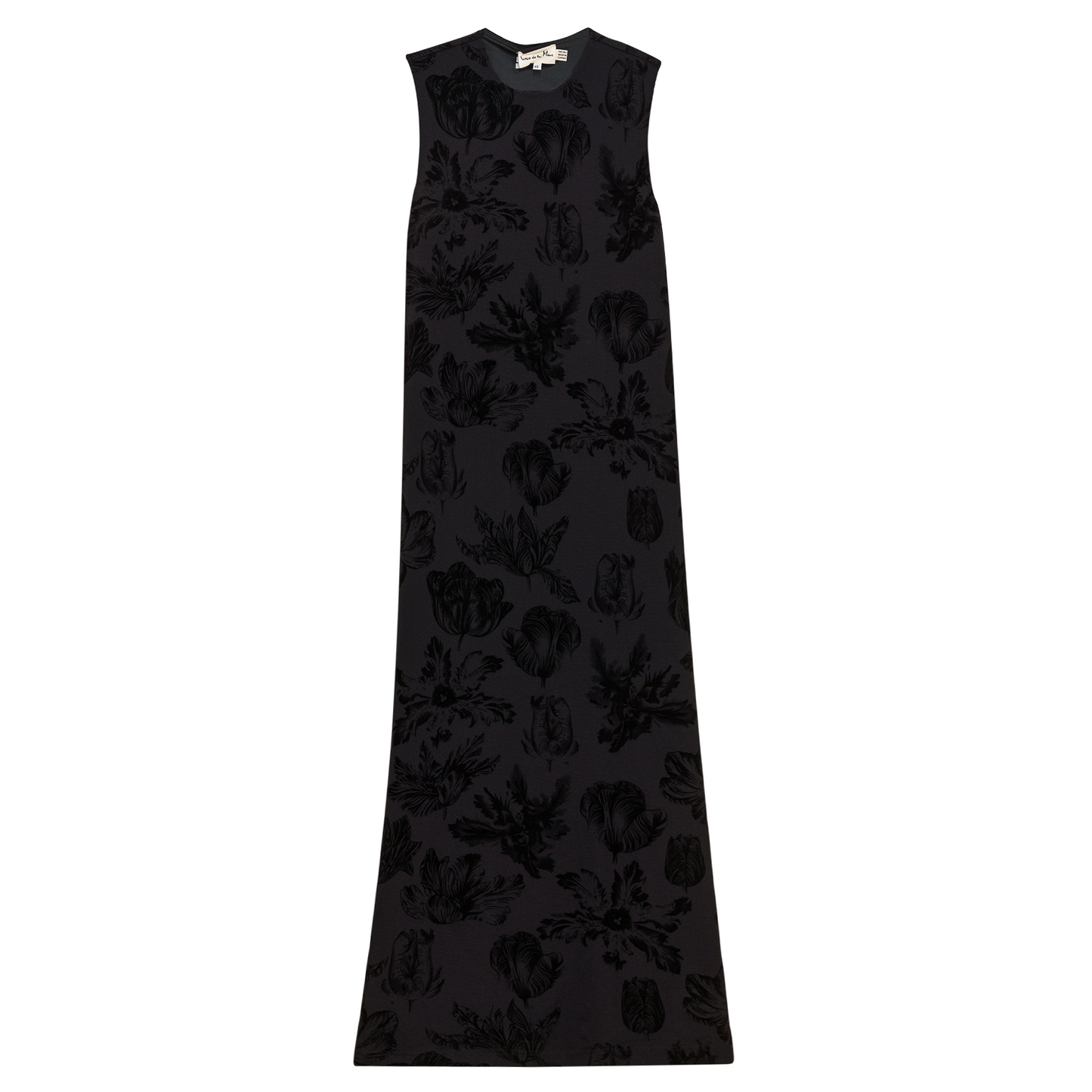 Flocked Velour Maxi Jumper Black