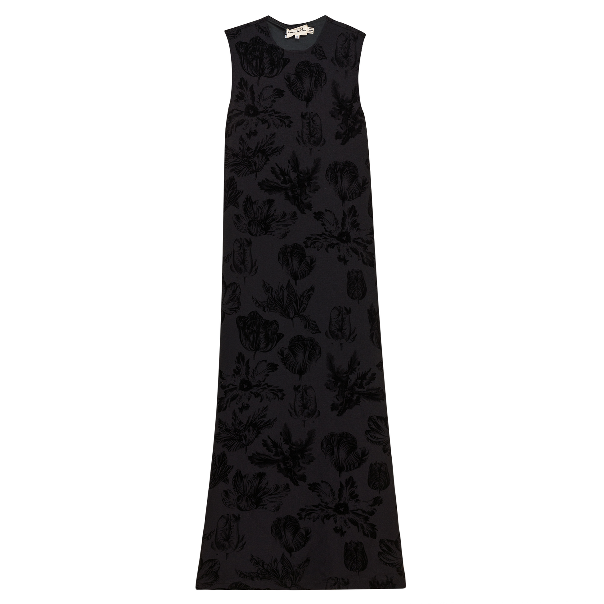 Flocked Velour Maxi Jumper Black