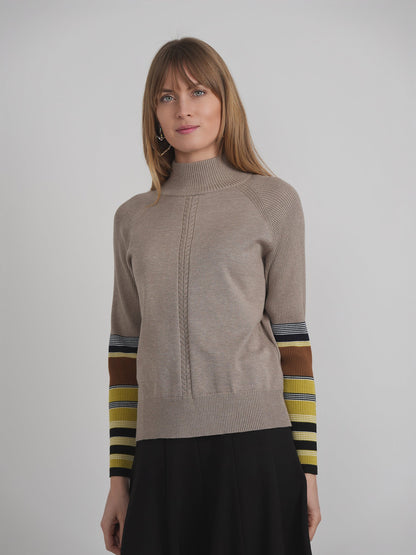 Turtle Neck Combo Sweater