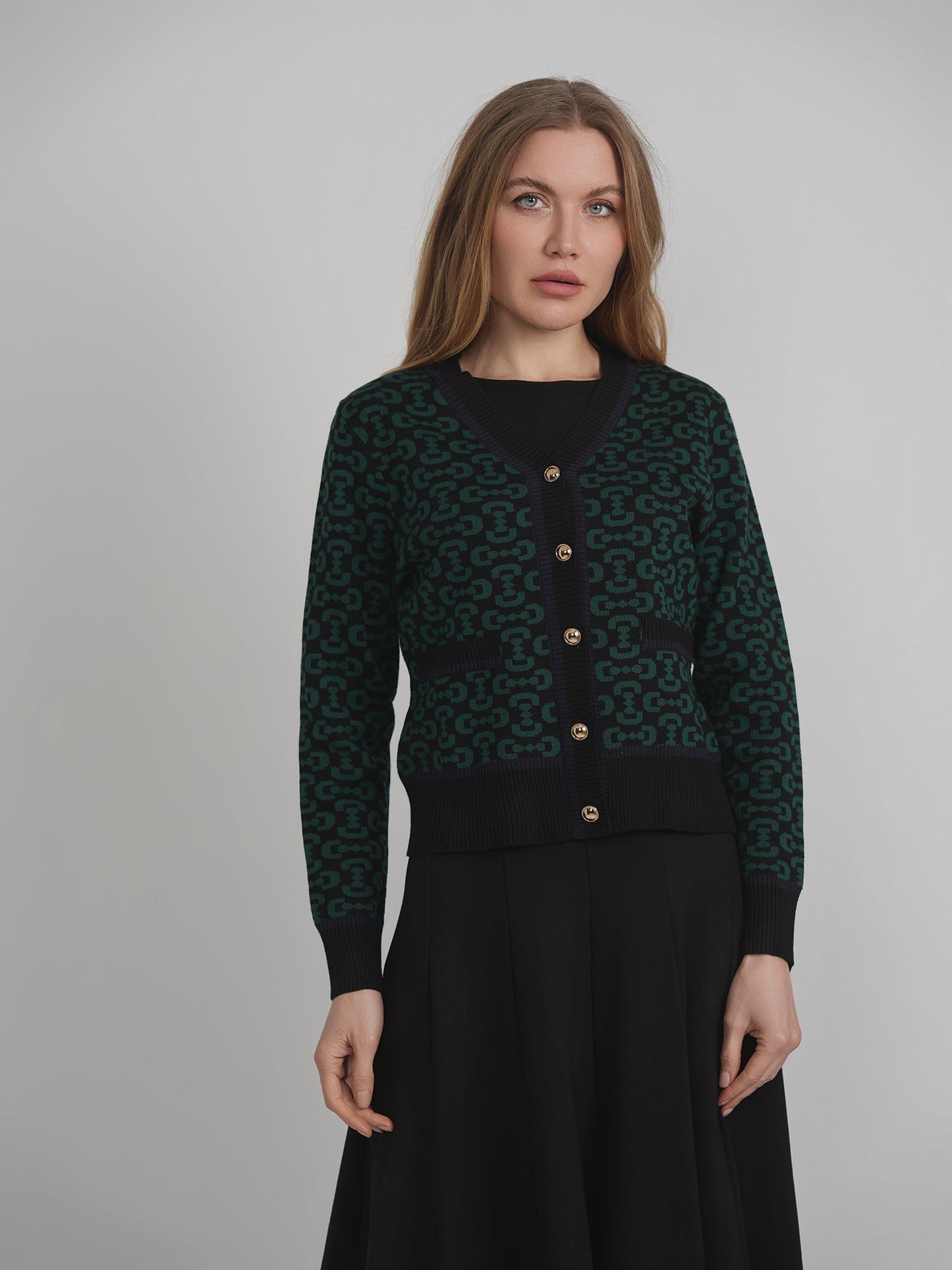 Printed Knit Cardigan