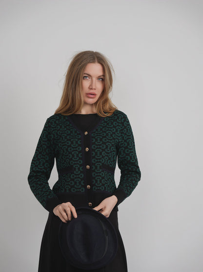 Printed Knit Cardigan