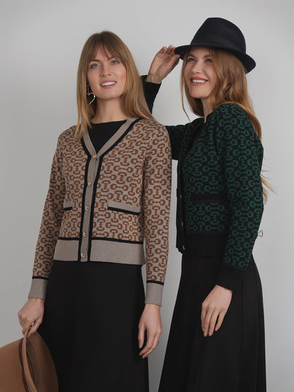 Printed Knit Cardigan