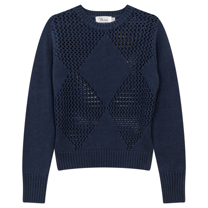 Knitted Boucle Sweater Steel Blue