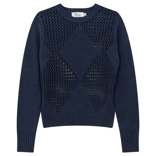 Knitted Boucle Sweater Steel Blue