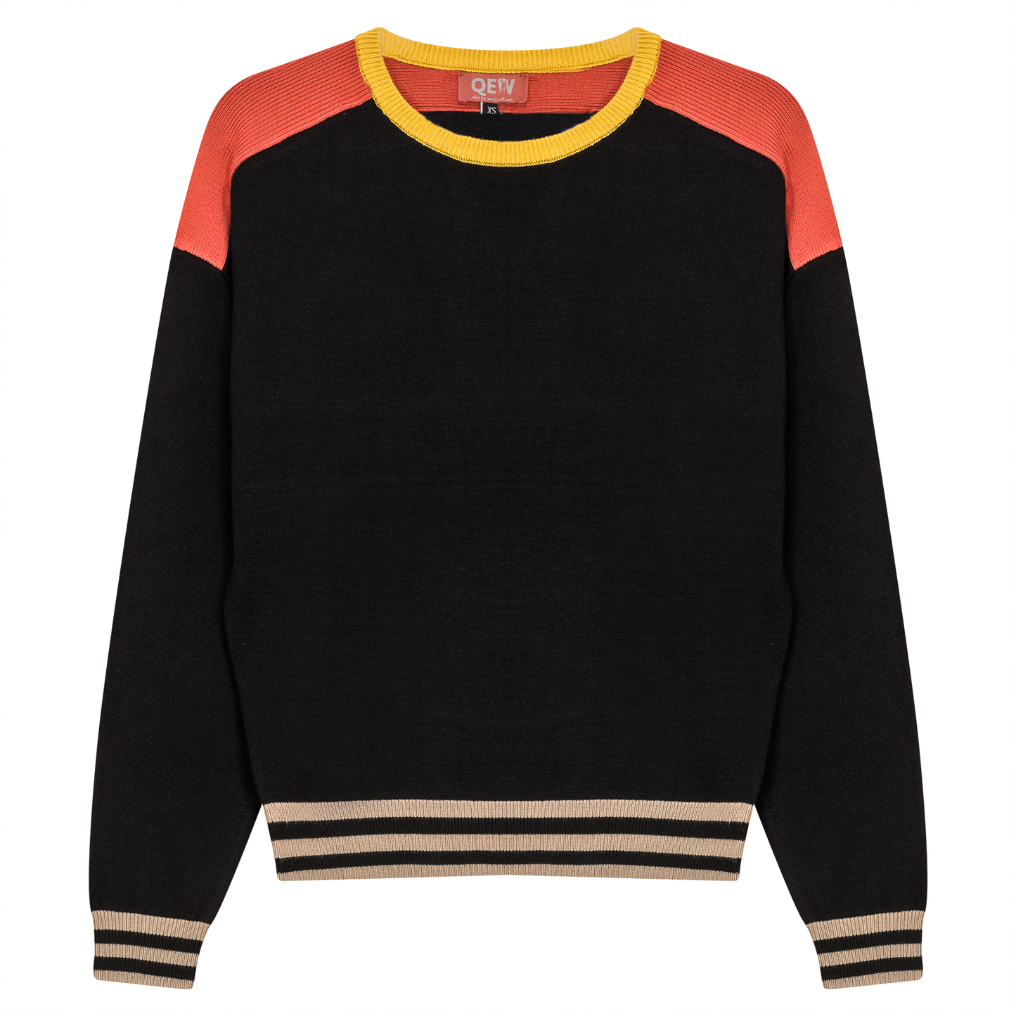 Color Blocked Dolman Sweater Black Rust