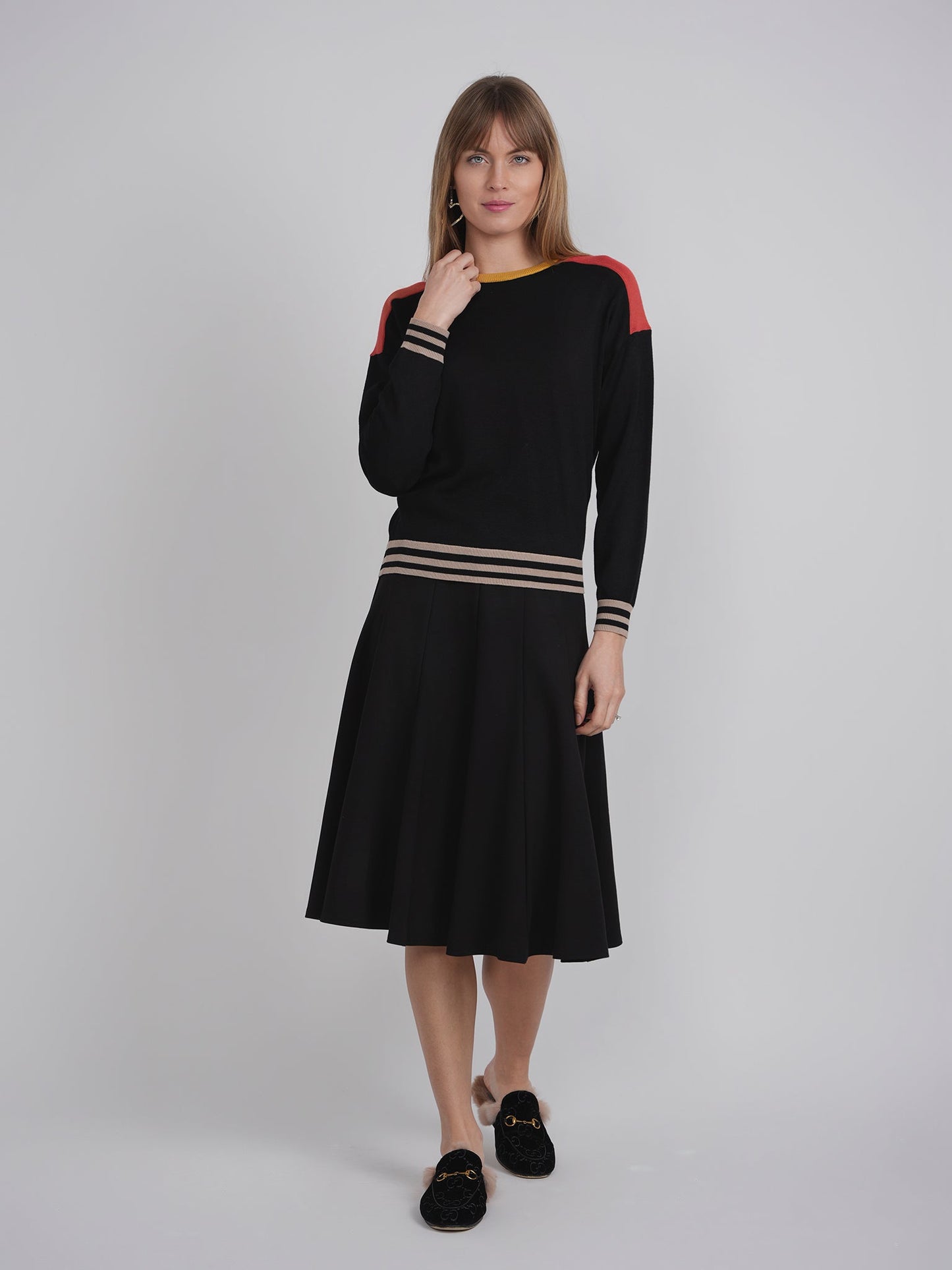 Color Blocked Dolman Sweater