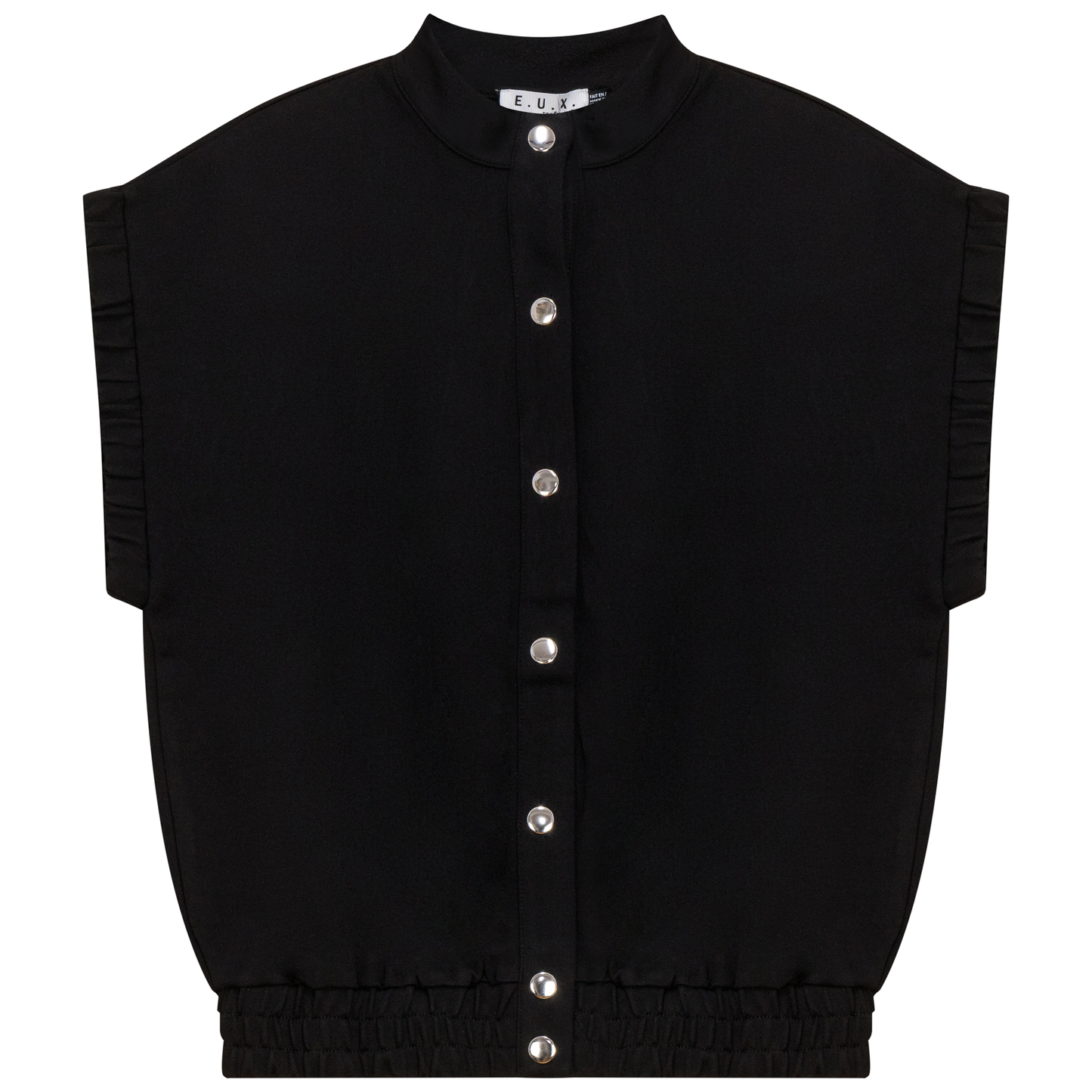 Ponte Knit Snap Down Vest Black