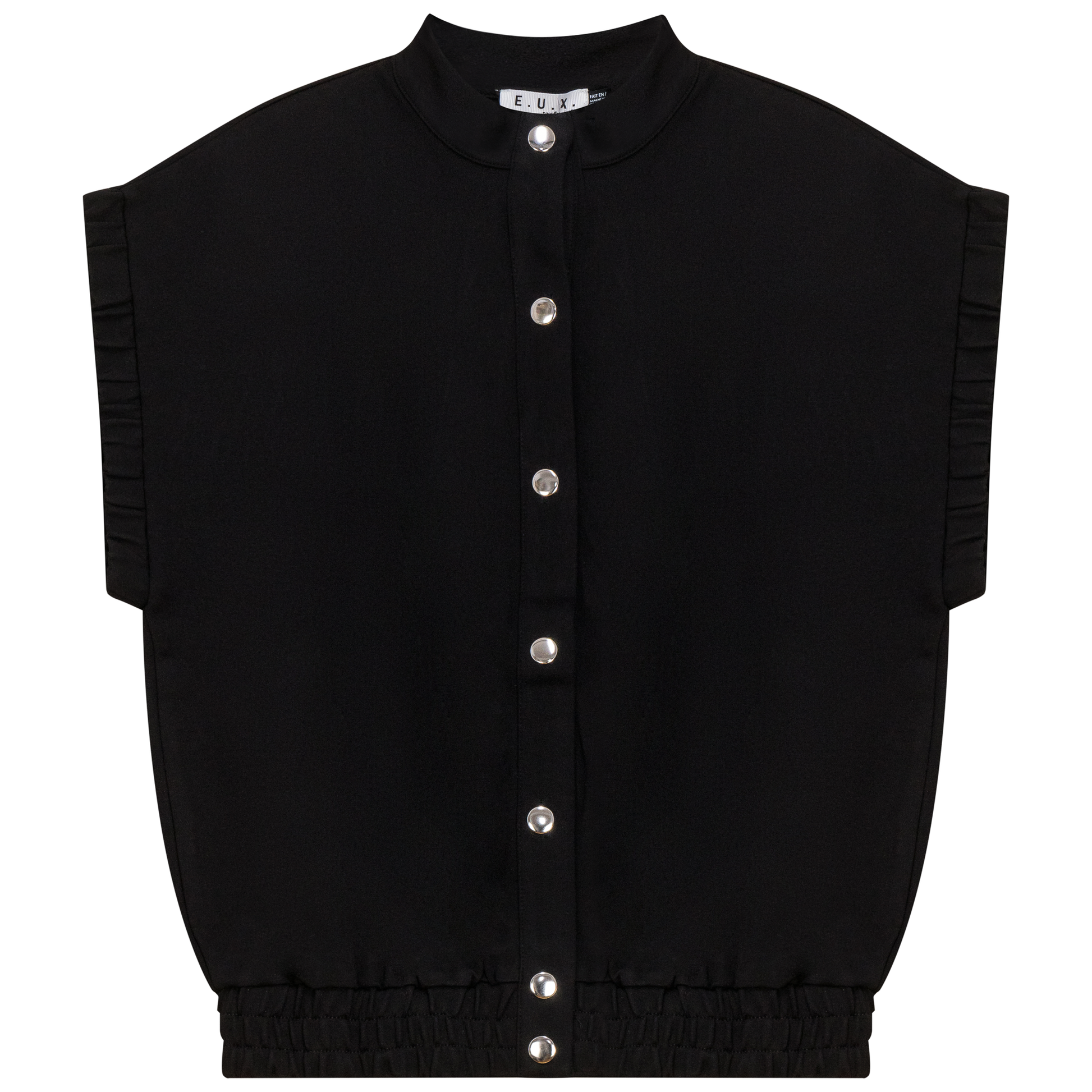 Ponte Knit Snap Down Vest Black