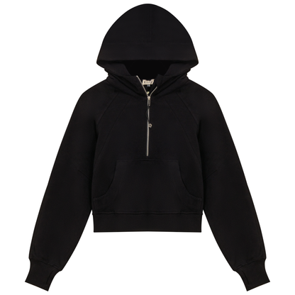 Cropped Zip Sweatshirt Black