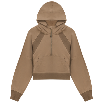 Cropped Zip Sweatshirt Oatmeal