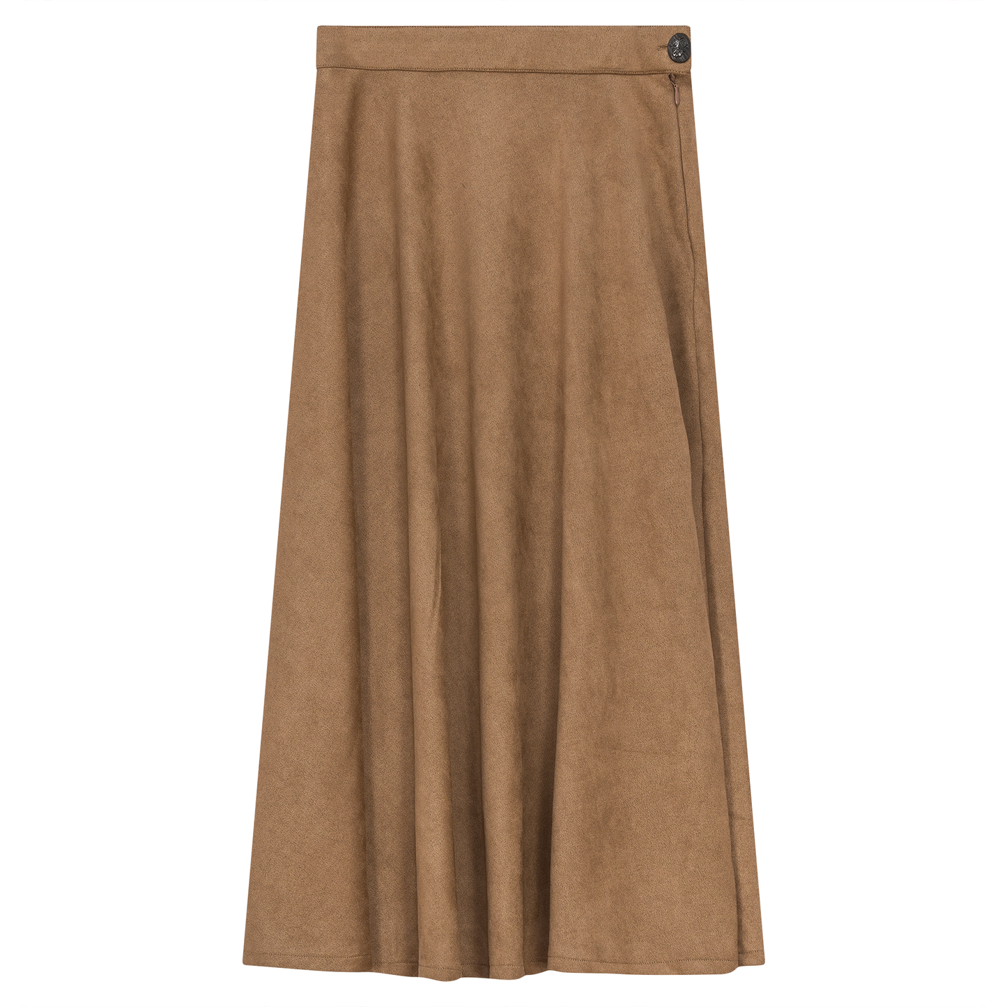 Midi A Line Suede Skirt Stone