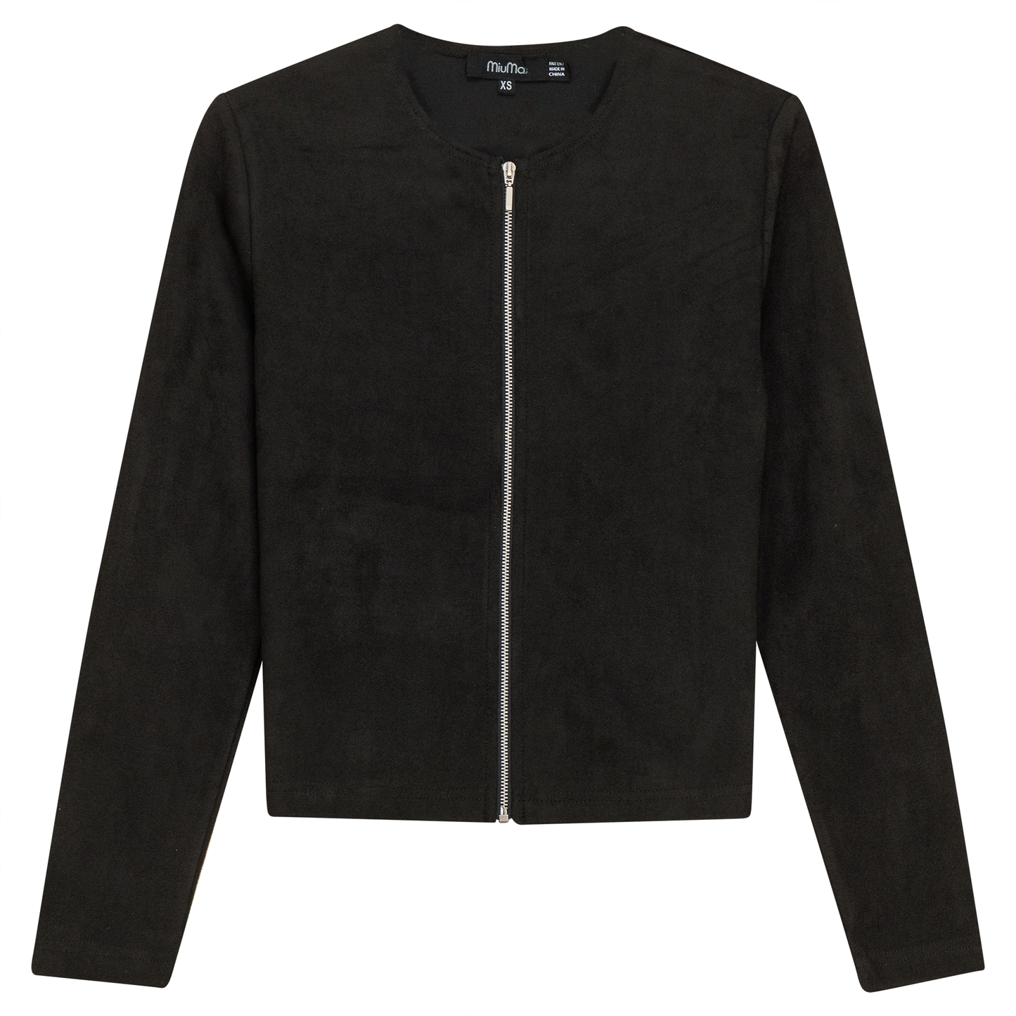 Suede Zip Jacket Black