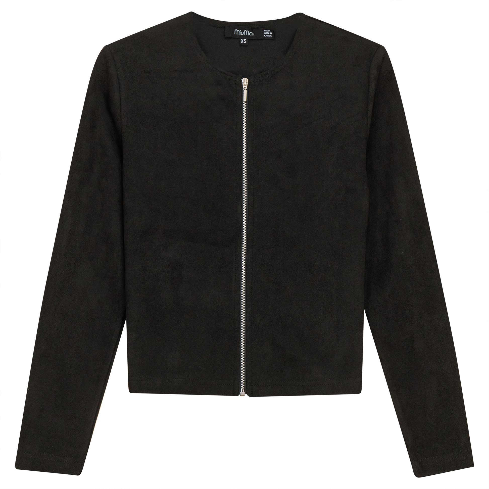 Suede Zip Jacket Black