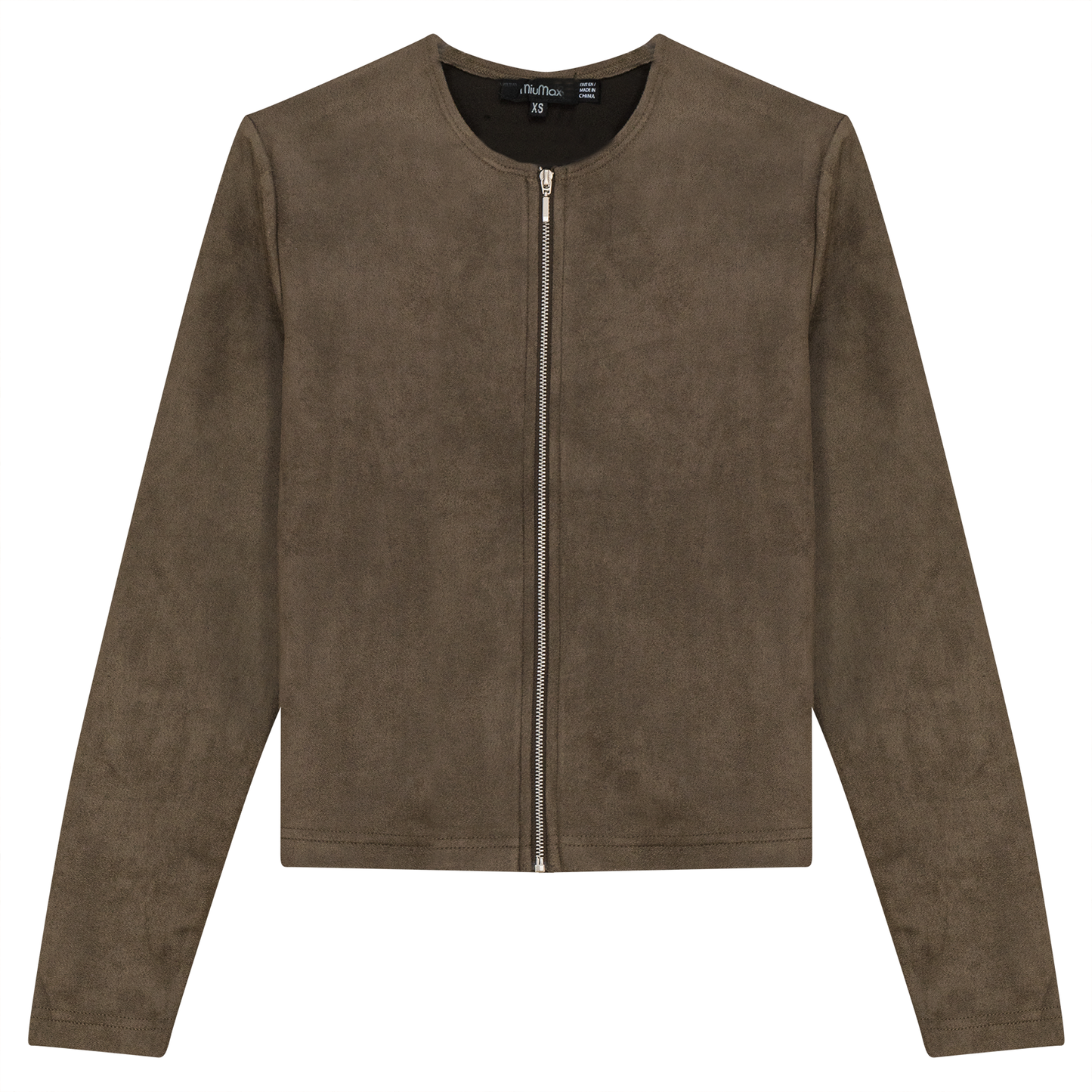 Suede Zip Jacket Mocha