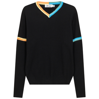 Drop Sleeve Ribbed Knit Sweater Black